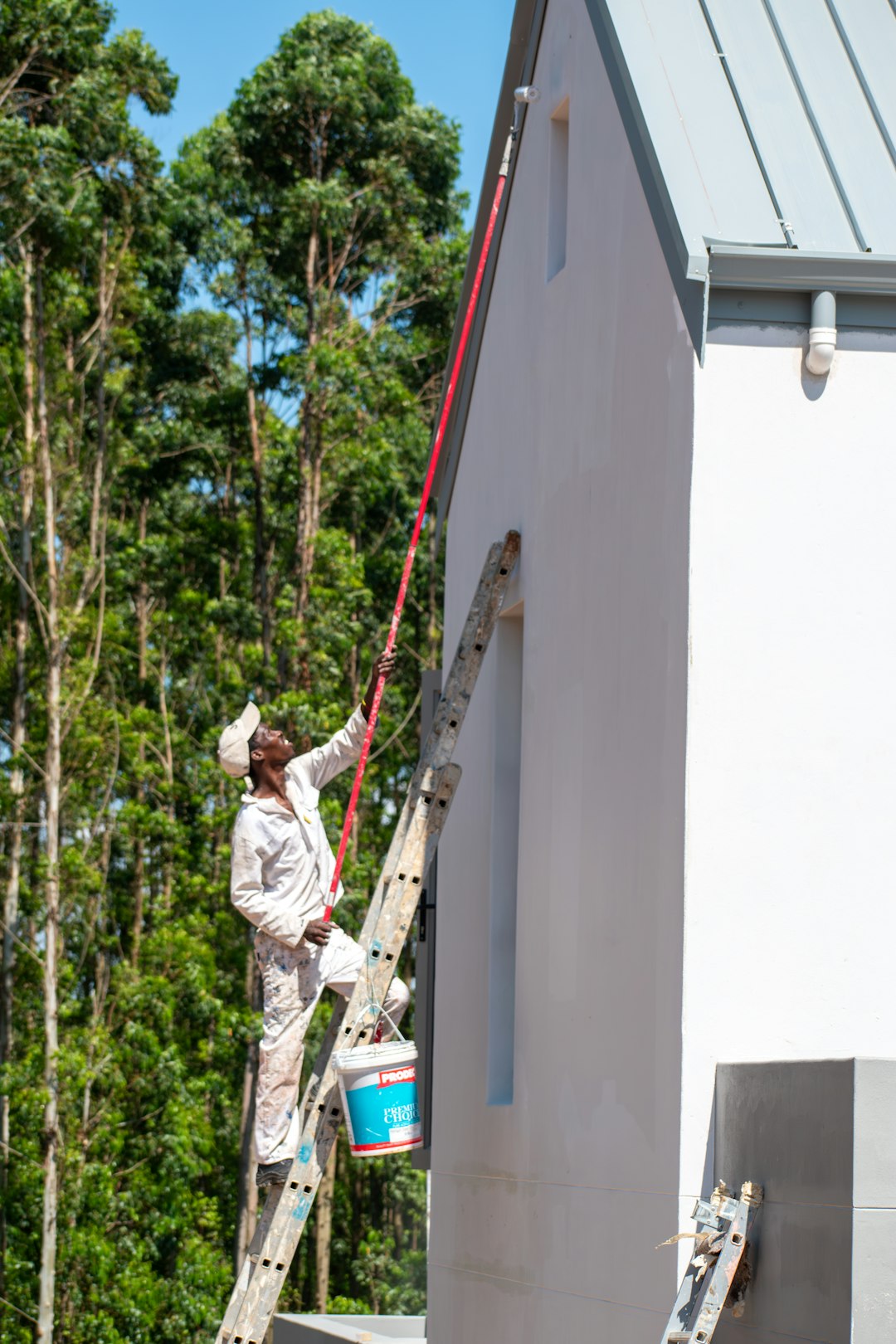 Taken on the North Coast of South Africa, a house in the construction phase and getting exterior painting.